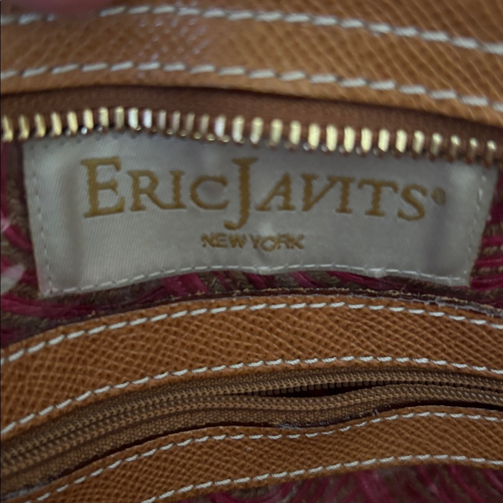 ERIC JAVITS limited edition Lil Circles Tan Pink leather bag - Picture 12 of 13